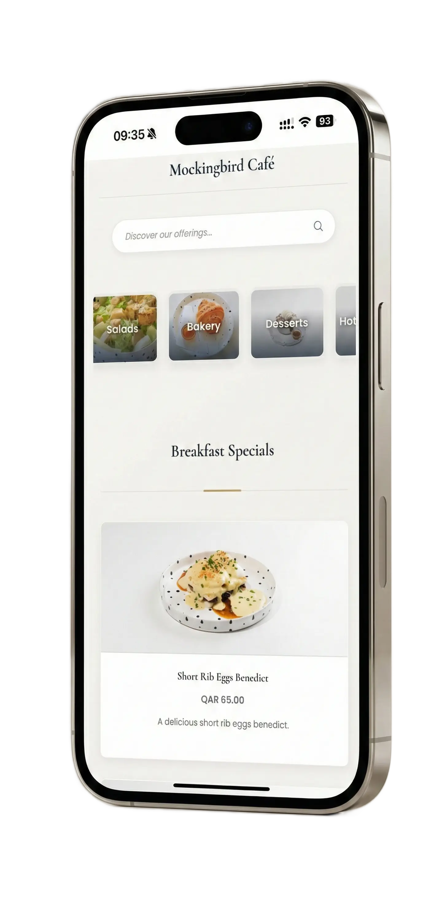 Digital Menu Mockup